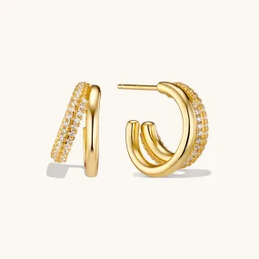 Duo Layered Hoops Gold