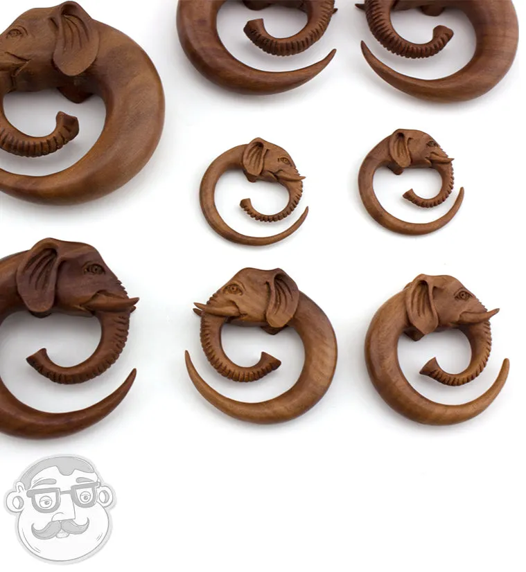 Elephant Saba Wooden Spiral Hangers