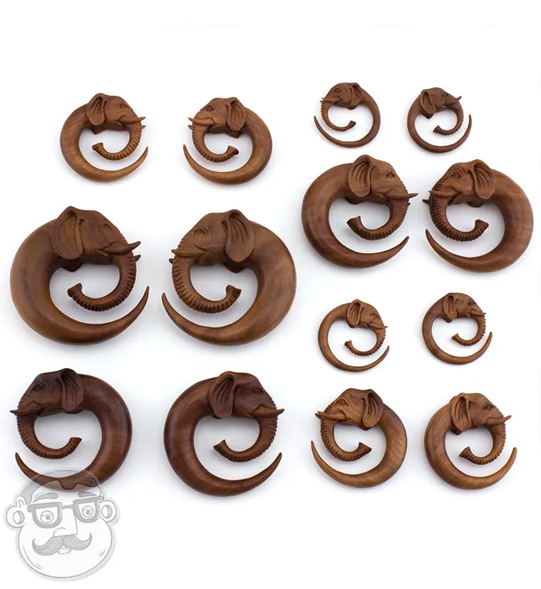 Elephant Saba Wooden Spiral Hangers