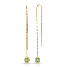 Emerald Oval Nesting Gem Drop Earrings