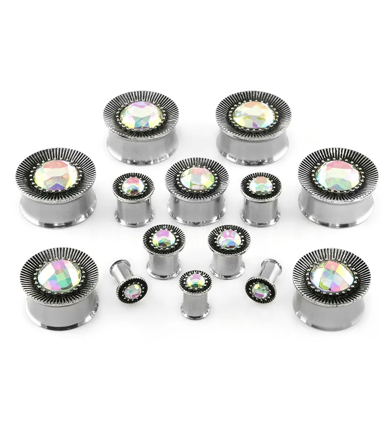 Empyreal Rainbow Aurora CZ Steel Plugs