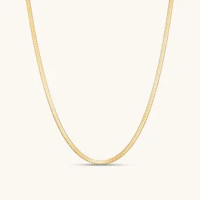Fine Herringbone Necklace In Gold