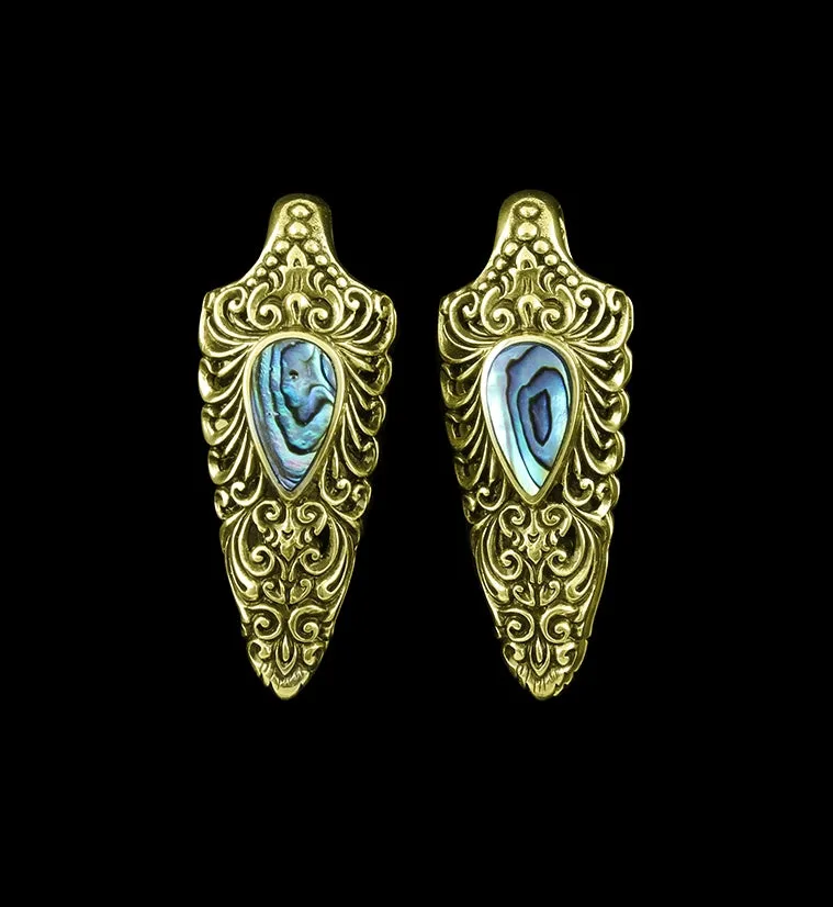 Florid Abalone Brass Ear Weights