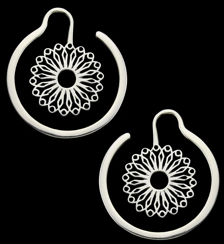 Flower Point White Brass Ear Weights