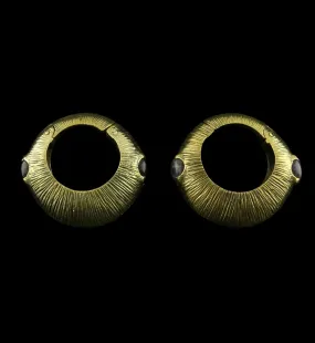 Frontier Amethyst Stone Hinged Ear Weights