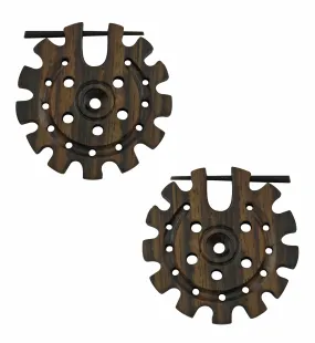Geared Wooden Earrings