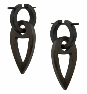 Geo Wooden Hoop Earrings