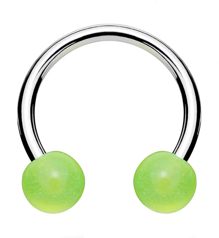 Glow in the Dark Stainless Steel Circular Barbell