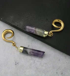 Gold PVD Amethyst Tower Hangers