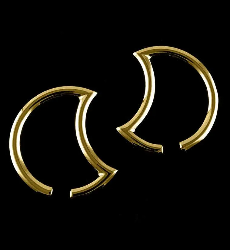 Gold PVD Crescent Moon Ear Weights