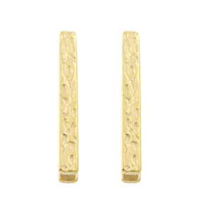 Gold PVD Hammered Tower Bar Ear Weights