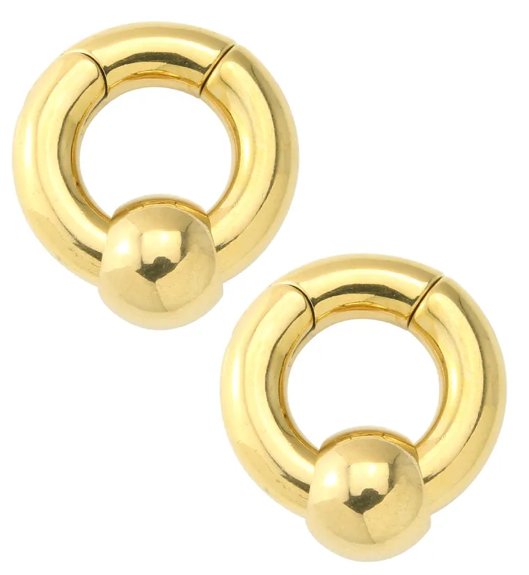 Gold PVD Hinged Slide Bead Ear Weights