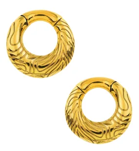 Gold PVD Impact Hinged Ear Weights