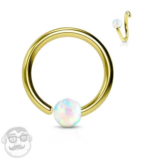 Gold PVD Opalite Fixed Captive Ring