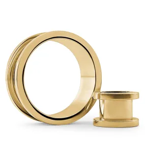 Gold PVD Stainless Steel Screw on Tunnels