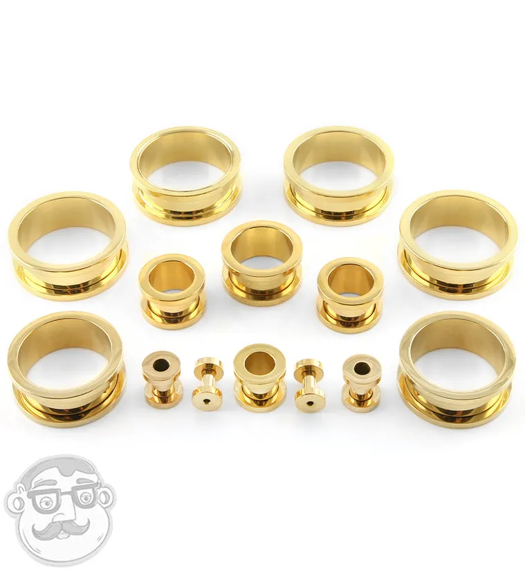 Gold PVD Stainless Steel Screw on Tunnels