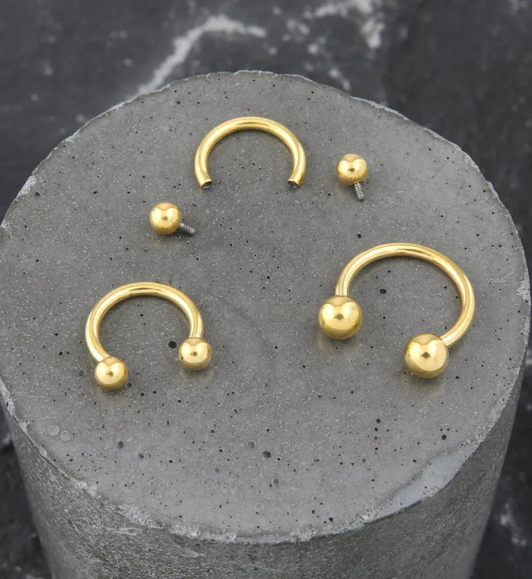 Gold PVD Titanium Circular Barbell