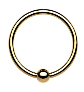 Gold PVD Titanium Fixed Ball Captive Ring