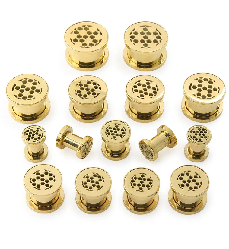 Golden Honeycomb Stainless Steel Tunnel Plugs