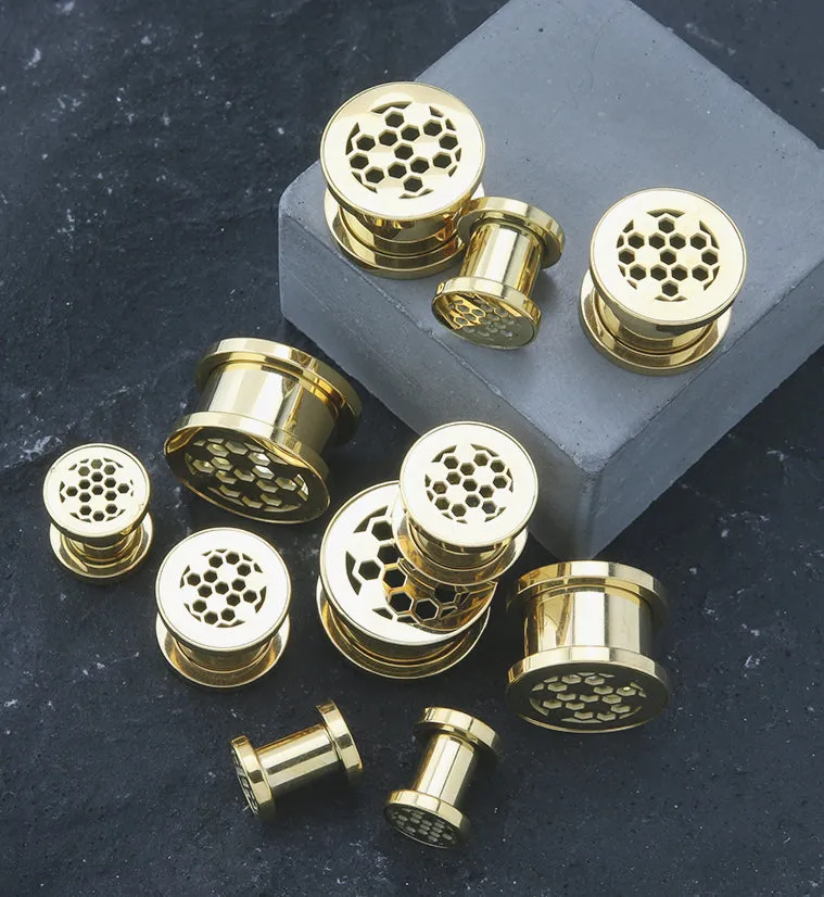 Golden Honeycomb Stainless Steel Tunnel Plugs