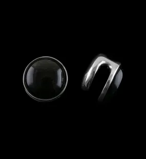 Golden Obsidian Disk White Brass Ear Weights