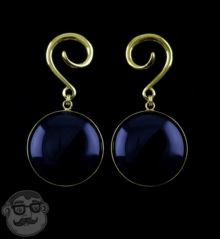 Grand Obsidian Stone Hanging Ear Weights