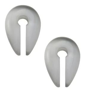 Grey Cat's Eye Glass Keyhole Ear Weights