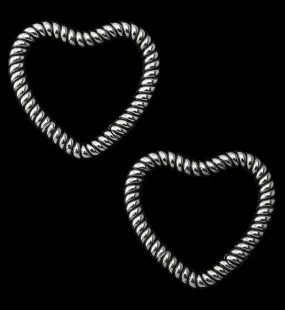 Heart Rope Stainless Steel Hinged Ear Weights