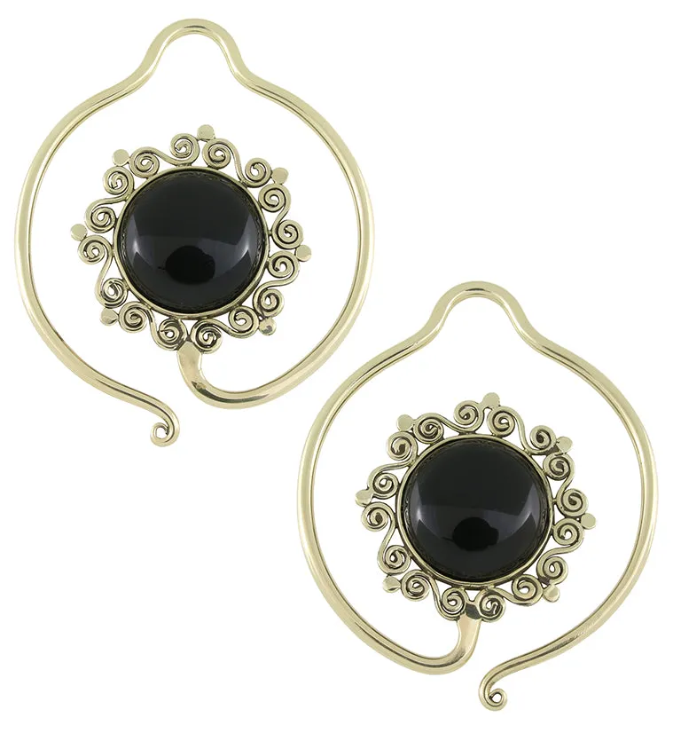 Helix Black Onyx Stone Ear Weights