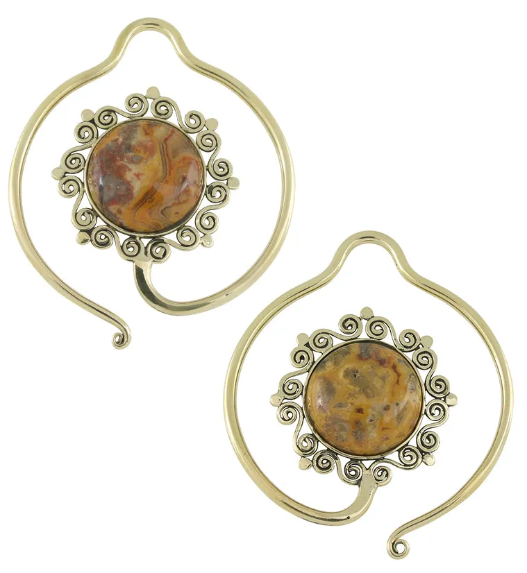 Helix Crazy Agate Stone Ear Weights