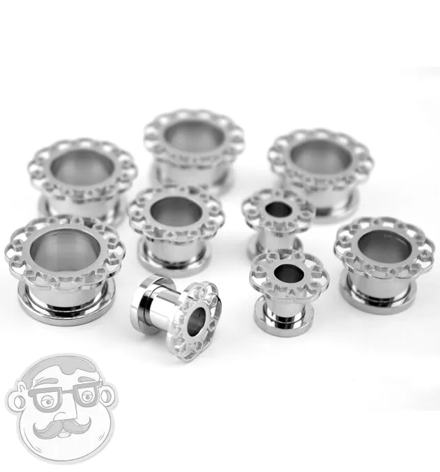 Helix Ornamental Stainless Steel Tunnel Plugs