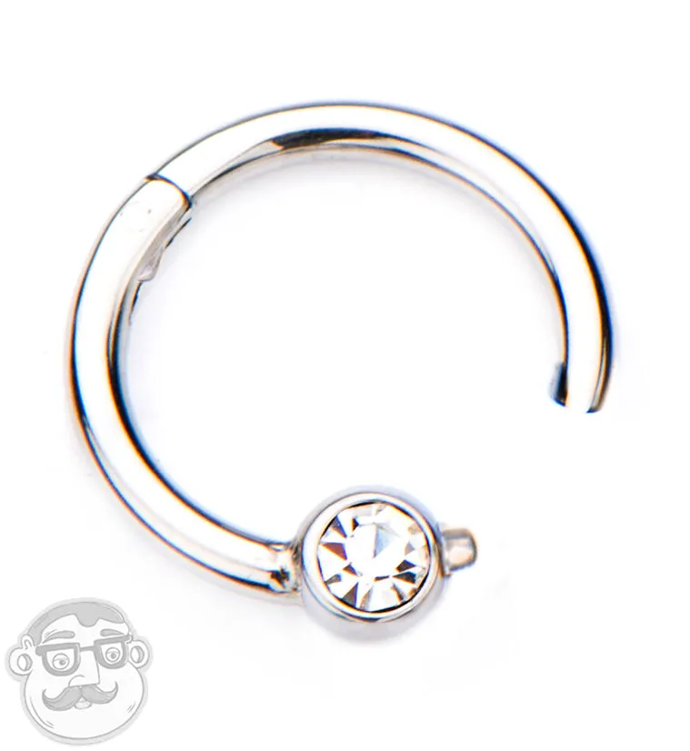 Hinged Segment Captive CZ Ring