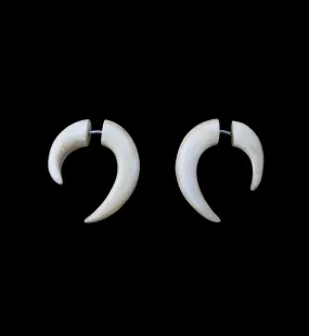 Hook Fake Gauge Bone Tribal Earrings