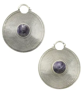 Hypnotic Amethyst White Brass Ear Weights