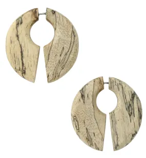 Keyhole Tamarind Wood Fake Gauge Earrings