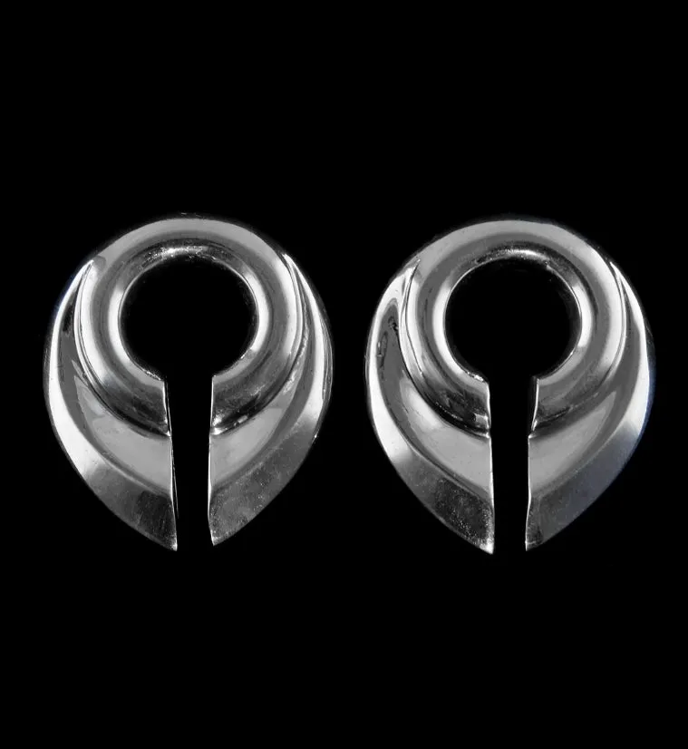 Keyhole White Brass Ear Weights
