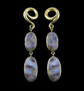 Laguna Lace Agate Stone Brass Ear Weights Version 8