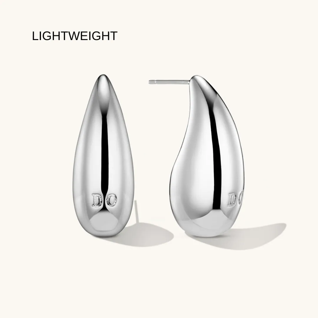 Large Dome Earrings in Silver