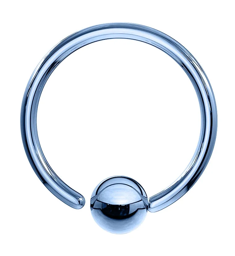 Light Blue PVD Fixed Ball Captive Ring