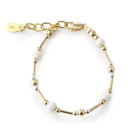 Little Girls 14K Gold-Plated Bracelet with Silver Stardust Beads