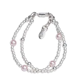 Lola - Sterling Silver Double-Strand Pearl Bracelet for Toddlers and Kids