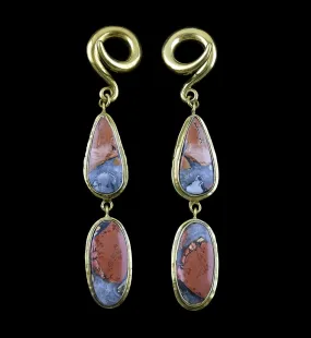 Maligano Jasper Stone Brass Ear Weights Version 2