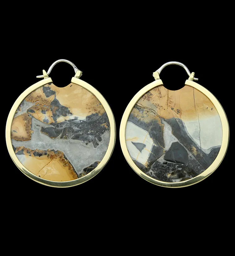 Maligano Jasper Stone Brass Ear Weights