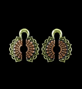Mandala Keyhole Brass Ear Weights