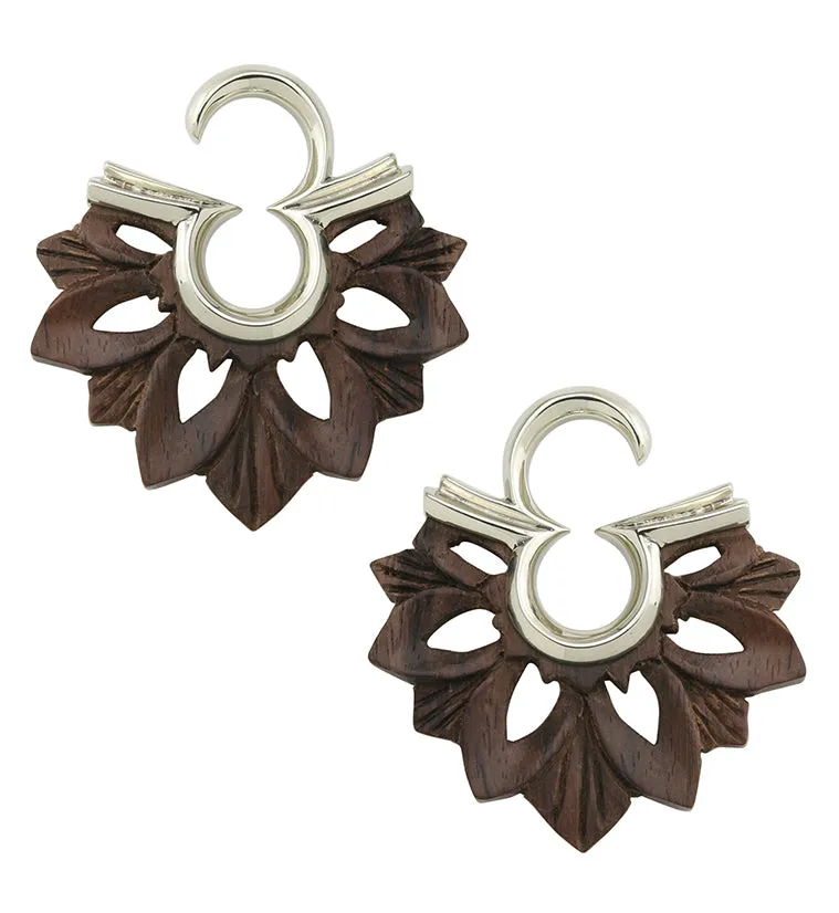 Mandala Wooden X White Brass Ear Weights