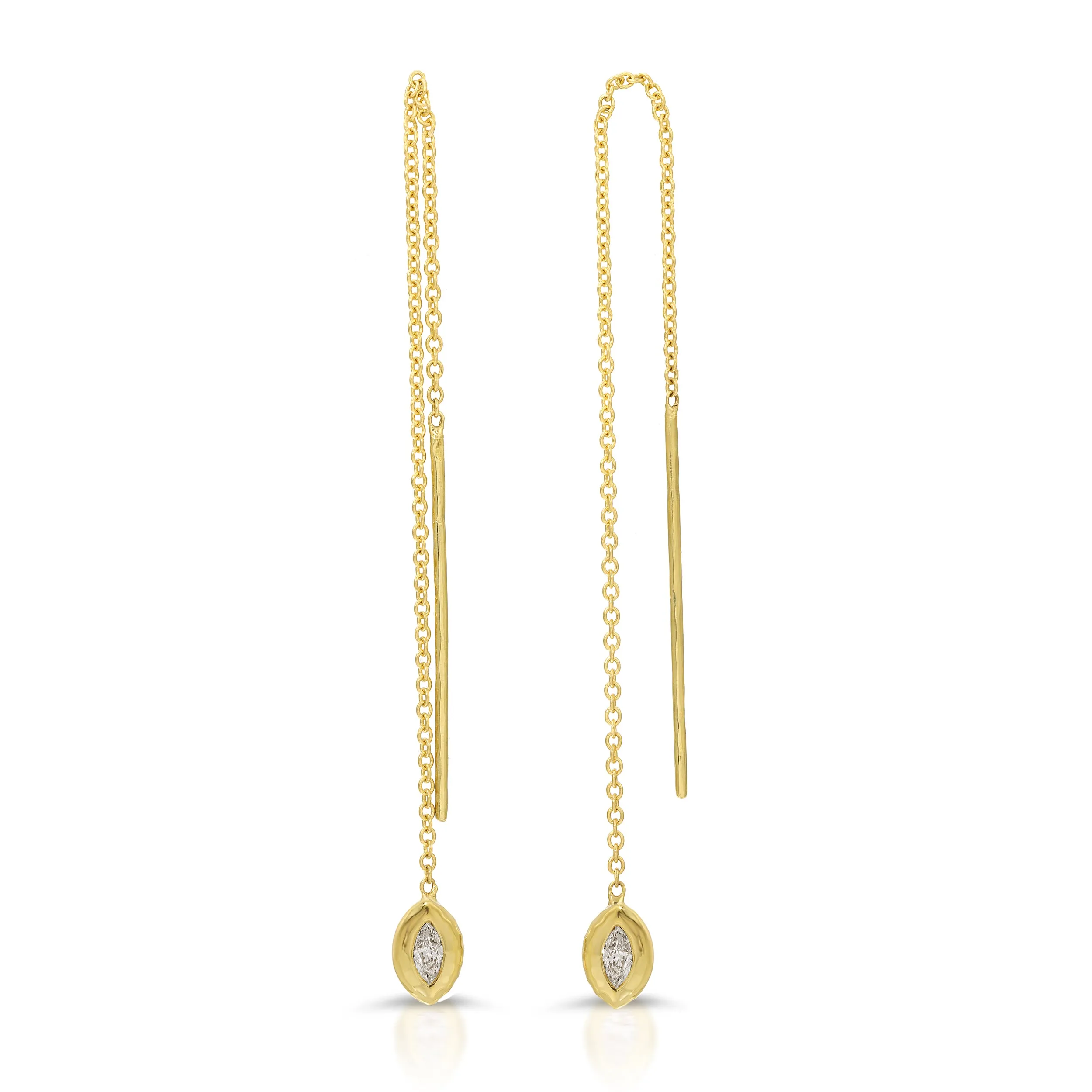 Marquis Diamond Nesting Gem Drop Earrings