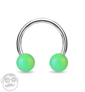 Matte Green Stainless Steel Circular Barbell