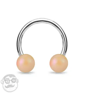 Matte Peach Stainless Steel Circular Barbell