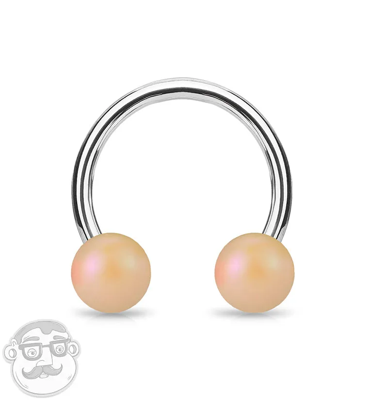 Matte Peach Stainless Steel Circular Barbell