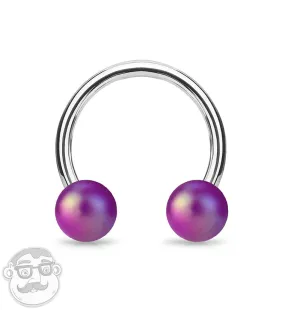 Matte Purple Stainless Steel Circular Barbell